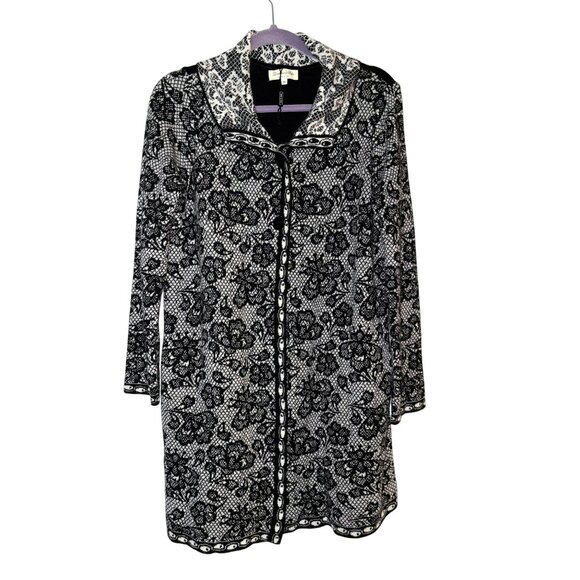 Le Maglie Di Sofia Floral Made In Italy 26% Wool Cardigan Sweater Size M - Picture 2 of 8